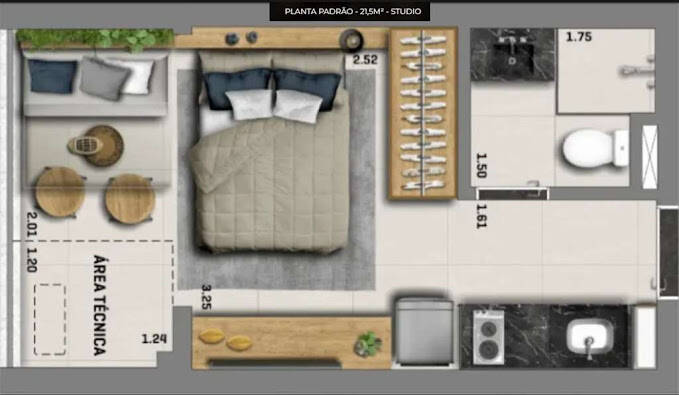 Apartamento, 1 quarto, 22 m² - Foto 20